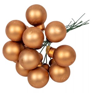 Üveggömb pick 2 cm - pekándió barna - matt 12 db, Kellékek & szerszámok, Dekorációs kellékek, Üveggömb pick, , MESKA