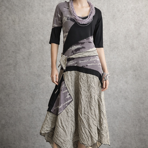 Csíkos-gyűrt aljú nyári ruha, Ruha & Divat, Női ruha, Ruha, Varrás, MESKA