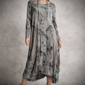 Szürke virágos pamut ruha, Ruha & Divat, Női ruha, Ruha, Varrás, MESKA