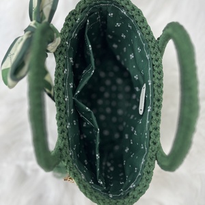 Mélyzöld kézitáska selyemsállal - MAANED design  - táska & tok - kézitáska & válltáska - alkalmi táska - Meska.hu