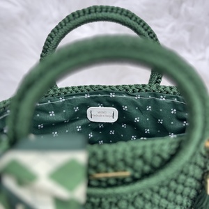 Mélyzöld kézitáska selyemsállal - MAANED design  - táska & tok - kézitáska & válltáska - alkalmi táska - Meska.hu