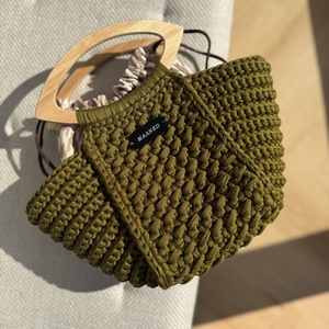 Horgolt olivazöld kézitáska - MAANED design - Meska.hu