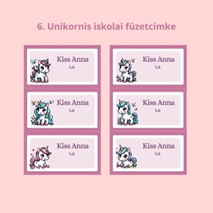 Iskolai füzetcímke, egyedi névre szóló  - otthon & életmód - papír, írószer - matrica, matrica csomag - Meska.hu