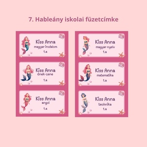 Iskolai füzetcímke, egyedi névre szóló  - otthon & életmód - papír, írószer - matrica, matrica csomag - Meska.hu