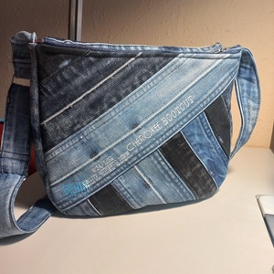 Oldaltáska farmer derékrészekből  - táska & tok - bevásárlás & shopper táska - kenyeres zsák - Meska.hu