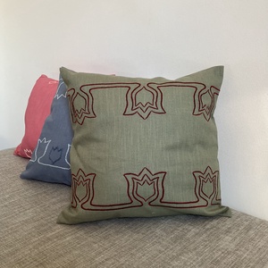 Hímzett len díszpárna � Tulipa kollekció � modern, minimalista otthon dekor, Otthon & Életmód, Lakástextil, Párna & Párnahuzat, Díszpárna (belsővel együtt), Hímzés, Varrás, MESKA