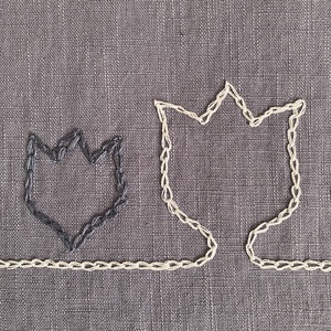  Kézzel hímzett len díszpárna � Tulipa kollekció � modern, minimalista otthon dekor - otthon & életmód - lakástextil - párna & párnahuzat - díszpárna (belsővel együtt) - Meska.hu