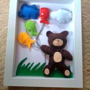 Falikép babaszobába, Művészet, Textilkép, Egyéb, Varrás, Filc anyagból készült dekorációval. A keret mérete 25 cm 20 cm., MESKA