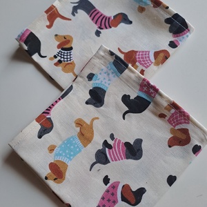 Textil szalvéta, tacskó mintával - Meska.hu
