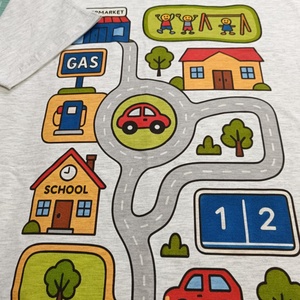 Városmintás póló szülőknek - gyerekszőnyeg ihlette design és játékos élmény - ruha & divat - férfi ruha - póló - Meska.hu