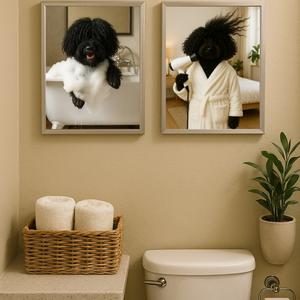 Pulikutyás Fürdőszobai Dekor Falikép � 5 féle minta - otthon & életmód - dekoráció - kép & falikép - poszter - Meska.hu