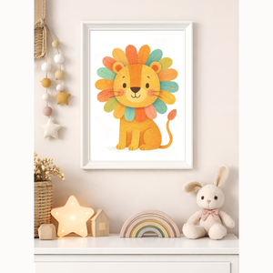 Oroszlános falikép gyerekszobába - Állatos poszter - otthon & életmód - dekoráció - kép & falikép - poszter - Meska.hu