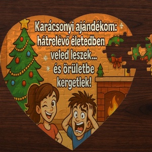 Karácsonyi szív alakú puzzle � személyre szabható romantikus ajándék, Játék & Sport, Puzzle, Hagyományos puzzle, Festett tárgyak, MESKA