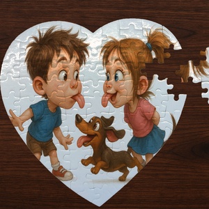 Szív alakú puzzle � egyedi, személyre szabható ajándék, Játék & Sport, Puzzle, Hagyományos puzzle, Festett tárgyak, MESKA