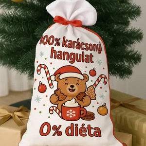 Cuki macis Mikulászsák � egyedi karácsonyi ajándék, Karácsony, Mikulás, Mikulás zsák, Festett tárgyak, MESKA