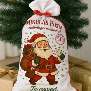 Mikulás zsák � Mikulás posta � különleges küldemény � személyre szóló, Karácsony, Mikulás, Mikulás zsák, Festett tárgyak, MESKA
