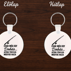 Vicces horgász kulcstartó � egyedi névvel � MDF kulcstartó 5 cm � kétoldalas nyomtatással - Meska.hu