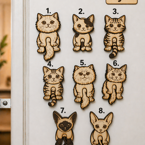 Cuki macskás hűtőmágnes � egyedi névvel, mozgatható fa ajándék gazdiknak - otthon & életmód - konyhafelszerelés, tálalás - konyhai dekoráció - hűtőmágnes - Meska.hu