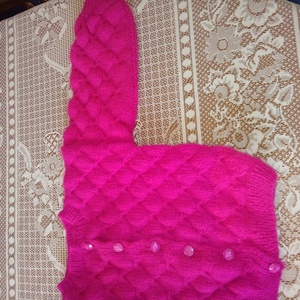 Pink kötött gyermek kabátka -  - Meska.hu