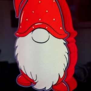 Karácsonyi manó 3D led díszlámpa (lightbox) - karácsony - karácsonyi lakásdekoráció - karácsonyi manók, figurák - Meska.hu