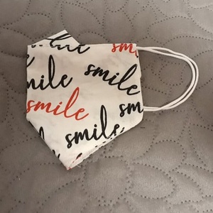 Smile feliratos arcmaszk szemüvegeseknek is :) többször használatos - két réteg tiszta pamut anyagból készült  - gyerek - gyerek - Meska.hu
