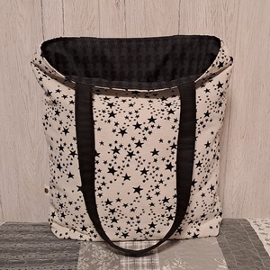 Fekete-fehér :) kifordítom-befordítom szatyor, ökotáska, válltáska - táska & tok - bevásárlás & shopper táska - shopper, textiltáska, szatyor - Meska.hu