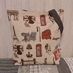 London, Párizs :) kifordítom-befordítom szatyor, ökotáska, válltáska - táska & tok - bevásárlás & shopper táska - shopper, textiltáska, szatyor - Meska.hu
