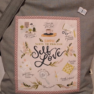 Self Love :) szatyor, ökotáska, válltáska - táska & tok - bevásárlás & shopper táska - shopper, textiltáska, szatyor - Meska.hu