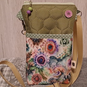 Virágos hatás :) vizhatlan kistáska/mobiltartó/övtáska - táska & tok - kézitáska & válltáska - vállon átvethető táska - Meska.hu