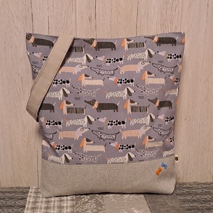 Tacskók :) szatyor, ökotáska, válltáska, Táska & Tok, Bevásárlás & Shopper táska, Shopper, textiltáska, szatyor, Varrás, MESKA
