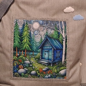 Erdei házikó :) szatyor, ökotáska, válltáska - táska & tok - bevásárlás & shopper táska - shopper, textiltáska, szatyor - Meska.hu
