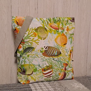 Vidám halas :) szatyor, vászontáska, ökotáska, Táska & Tok, Bevásárlás & Shopper táska, Shopper, textiltáska, szatyor, Varrás, MESKA