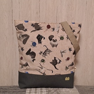 Macskák :) szatyor, ökotáska, válltáska, Táska & Tok, Bevásárlás & Shopper táska, Shopper, textiltáska, szatyor, Varrás, MESKA