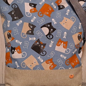 Mókás cicák :) szatyor, ökotáska, válltáska - táska & tok - bevásárlás & shopper táska - shopper, textiltáska, szatyor - Meska.hu