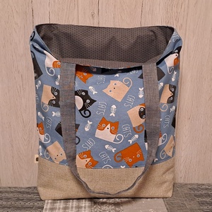 Mókás cicák :) szatyor, ökotáska, válltáska - táska & tok - bevásárlás & shopper táska - shopper, textiltáska, szatyor - Meska.hu