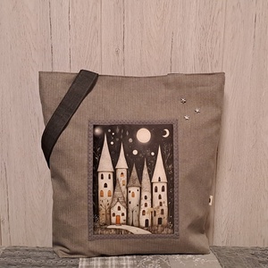 Holdvilágos éjszakán  :) szatyor, ökotáska, válltáska, Táska & Tok, Bevásárlás & Shopper táska, Shopper, textiltáska, szatyor, Varrás, MESKA