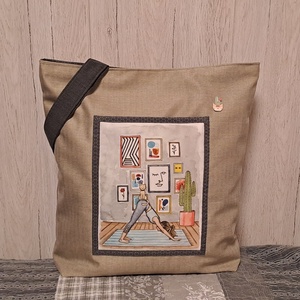 Jóga  :) szatyor, ökotáska, válltáska, Táska & Tok, Bevásárlás & Shopper táska, Shopper, textiltáska, szatyor, Varrás, MESKA