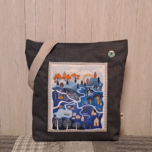 Madártávlatból :) szatyor, ökotáska, válltáska, Táska & Tok, Bevásárlás & Shopper táska, Shopper, textiltáska, szatyor, Varrás, MESKA