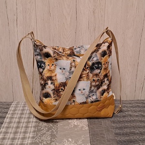 Csupa cica :) variálható válltáska/hátizsák - Meska.hu