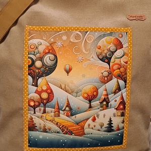 Narancsos tél  :) szatyor, ökotáska, válltáska - táska & tok - bevásárlás & shopper táska - shopper, textiltáska, szatyor - Meska.hu