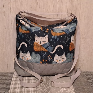 Sálas cicák :) variálható válltáska/hátizsák/crossbody táska - táska & tok - variálható táska - Meska.hu