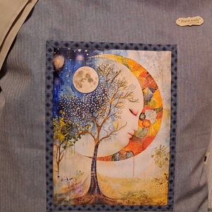 A hold arca  :) szatyor, ökotáska, válltáska - táska & tok - bevásárlás & shopper táska - shopper, textiltáska, szatyor - Meska.hu