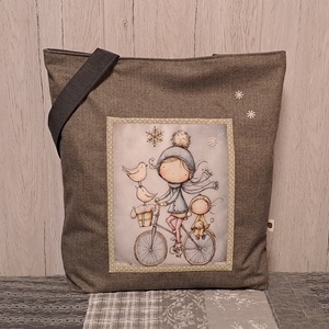 Kétkeréken  :) szatyor, ökotáska, válltáska - Meska.hu