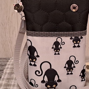 Fekete macsekok 2.0 :) vizhatlan kistáska/mobiltartó/övtáska - táska & tok - kézitáska & válltáska - vállon átvethető táska - Meska.hu