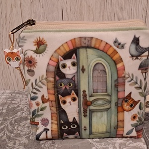 Kíváncsi cicák :) neszesszer/sminktáska/betéttartó - táska & tok - neszesszer - Meska.hu