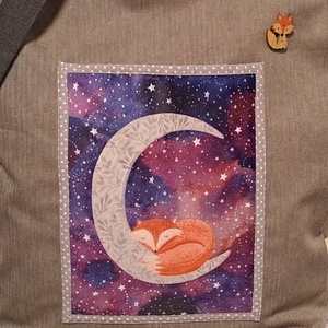 Róka a holdon :) szatyor, ökotáska, válltáska - táska & tok - bevásárlás & shopper táska - shopper, textiltáska, szatyor - Meska.hu