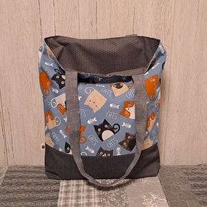 Csupa cica :) szatyor, ökotáska, válltáska - táska & tok - bevásárlás & shopper táska - shopper, textiltáska, szatyor - Meska.hu