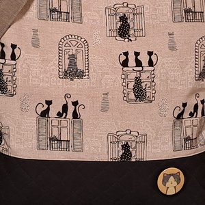 Cicák az ablakban :) szatyor, ökotáska, válltáska - táska & tok - bevásárlás & shopper táska - shopper, textiltáska, szatyor - Meska.hu