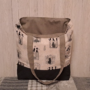 Cicák az ablakban :) szatyor, ökotáska, válltáska - táska & tok - bevásárlás & shopper táska - shopper, textiltáska, szatyor - Meska.hu