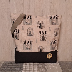 Cicák az ablakban :) szatyor, ökotáska, válltáska - Meska.hu